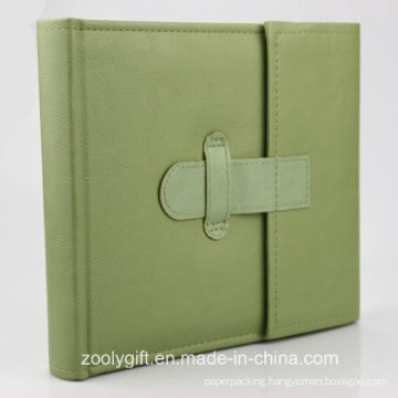 5 X 7 " / 4X 6 " Stitching Green PU Leather Photo Album with Flap Closure